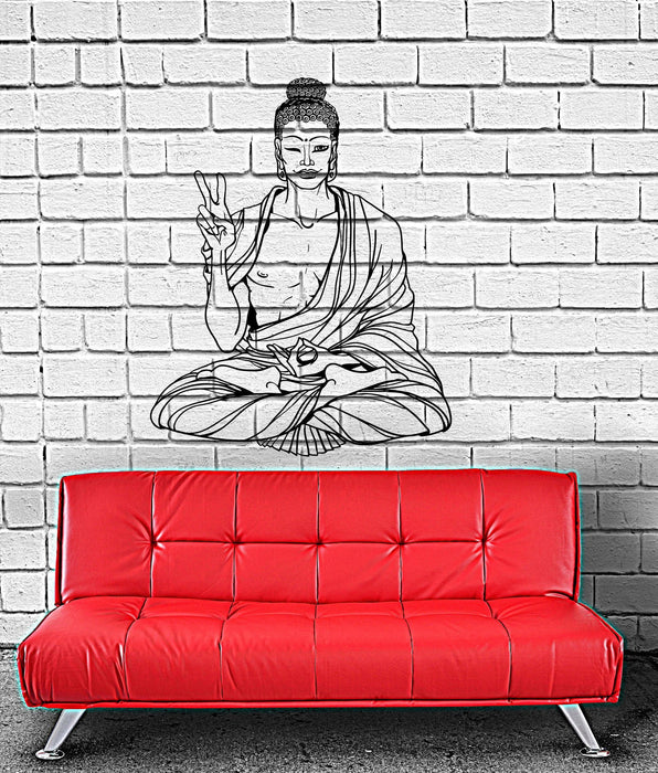 Vinyl Wall Decal Buddha Peace Meditation Buddhism Stickers Unique Gift (ig4243)