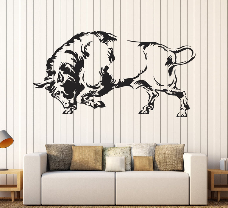 Vinyl Wall Decal Buffalo Bizon Animal Tribal Decor Stickers Unique Gift (ig4079)