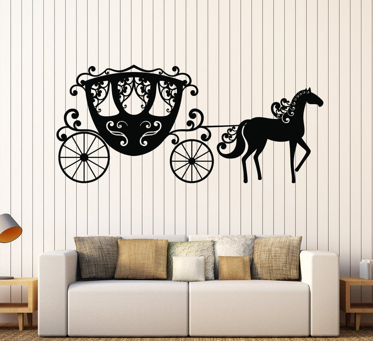 Vinyl Wall Decal Carriage Girl Room Fairy Tale Nursery Stickers Unique Gift (ig3868)