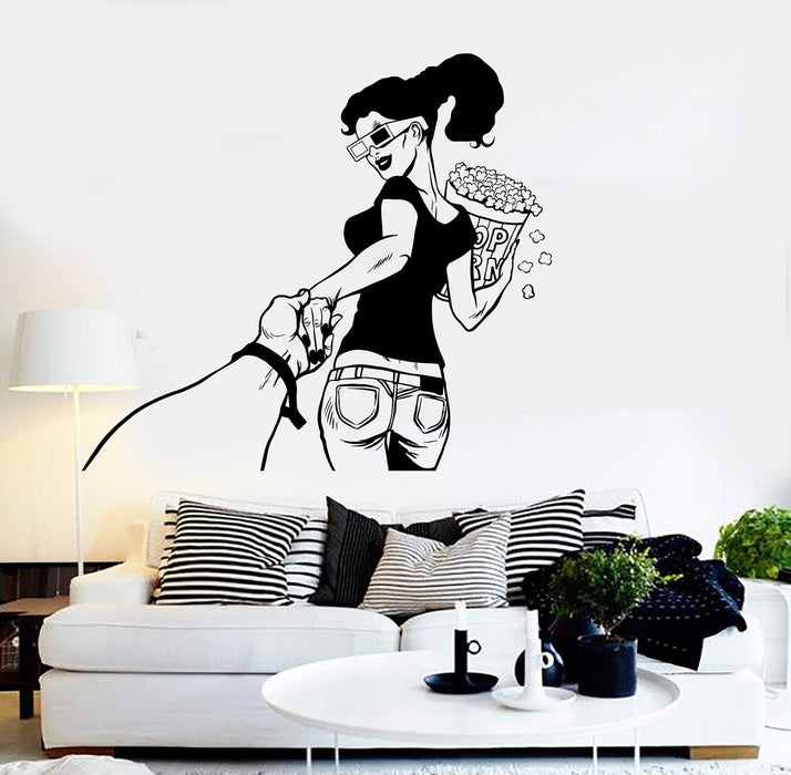 Vinyl Wall Decal Cinema Girl Come with Me Film Movie Stickers Unique Gift (ig4573)