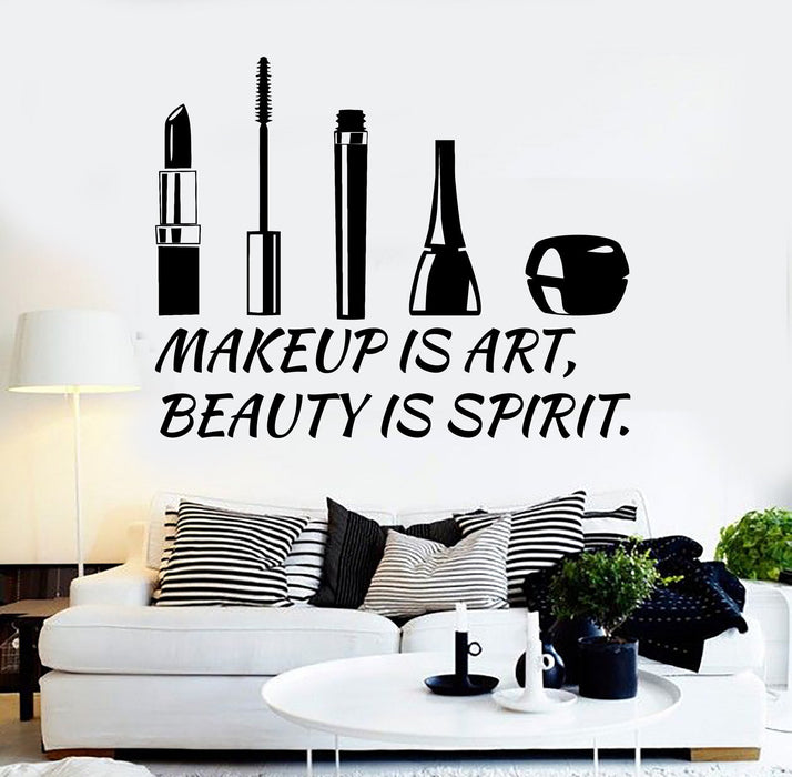 Vinyl Wall Decal Beauty Salon Quote Cosmetics Makeup Stickers Unique Gift (ig4507)