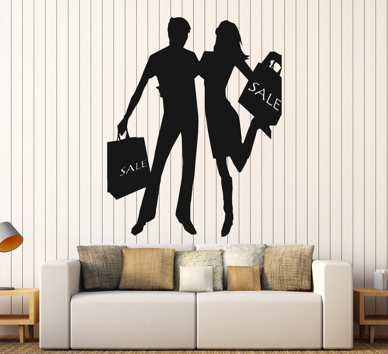 Vinyl Wall Decal Sale Couple Silhouette Shop Business Stickers Unique Gift (ig4435)