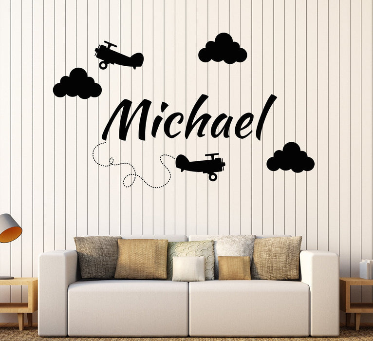 Vinyl Wall Decal Custom Kids Name Nursery Child Room Stickers Unique Gift (ig4337)