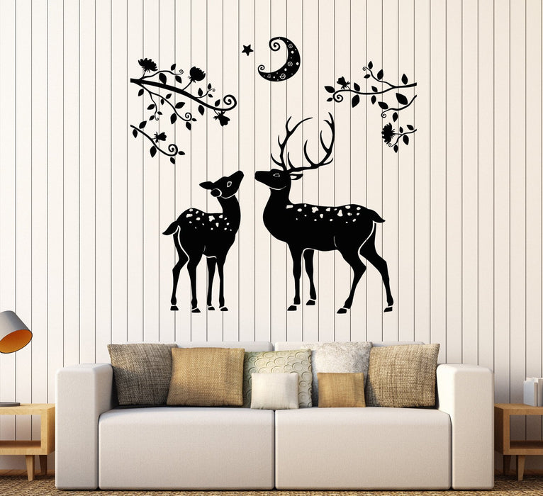 Autocollant mural en vinyle Cerf Faon Chambre d'enfant Nature Pépinière Autocollants Cadeau unique (ig3931)