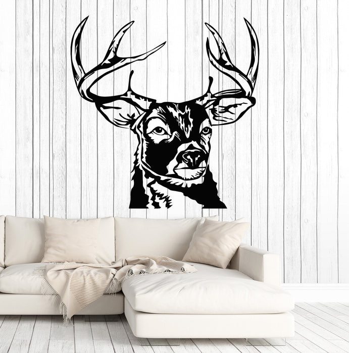 Vinyl Wall Decal Deer Animal Horns Hunting Hunter Stickers Murals Unique Gift (ig4678)