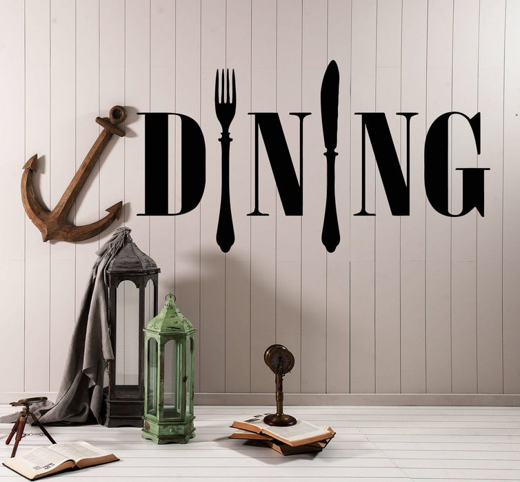 Vinyl Wall Decal Dining Room Kitchen Chef Cook Cutlery Stickers Unique Gift (ig4179)