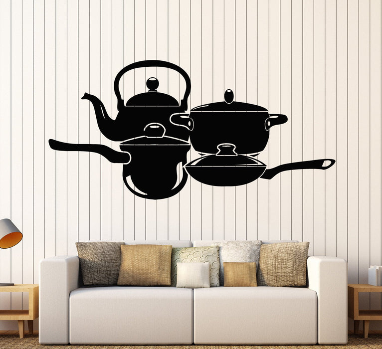 Vinyl Wall Decal Cookware Kitchen Decoration Cook Chef Stickers Unique Gift (ig4360)