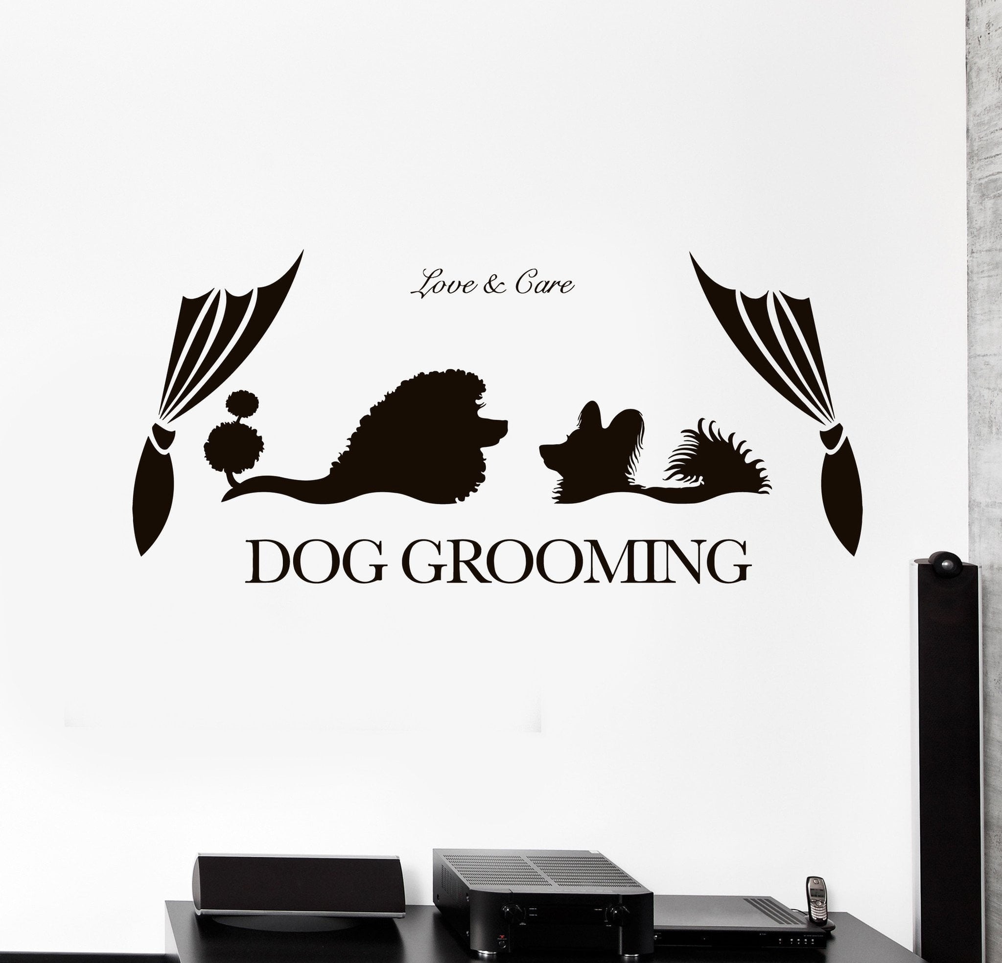 Vinyl Wall Decal Dog Grooming Animal Pet Salon Stickers Unique Gift (i ...