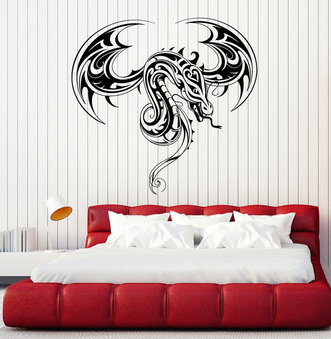 Vinyl Wall Decal Beautiful Dragon Fantasy Art Teen Room Decoration Stickers Mural Unique Gift (ig4978)