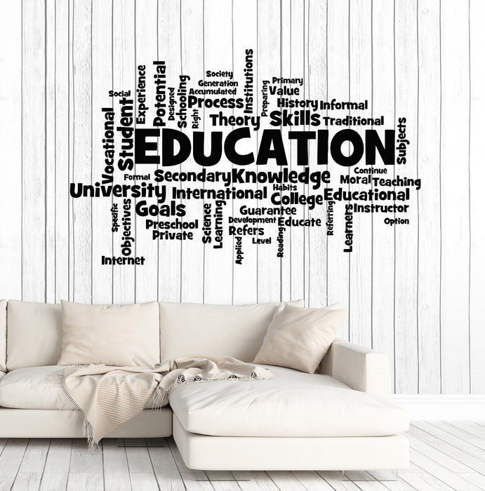 Vinyl Wall Decal Education School University Words Cloud Student Stickers Unique Gift (ig4870)