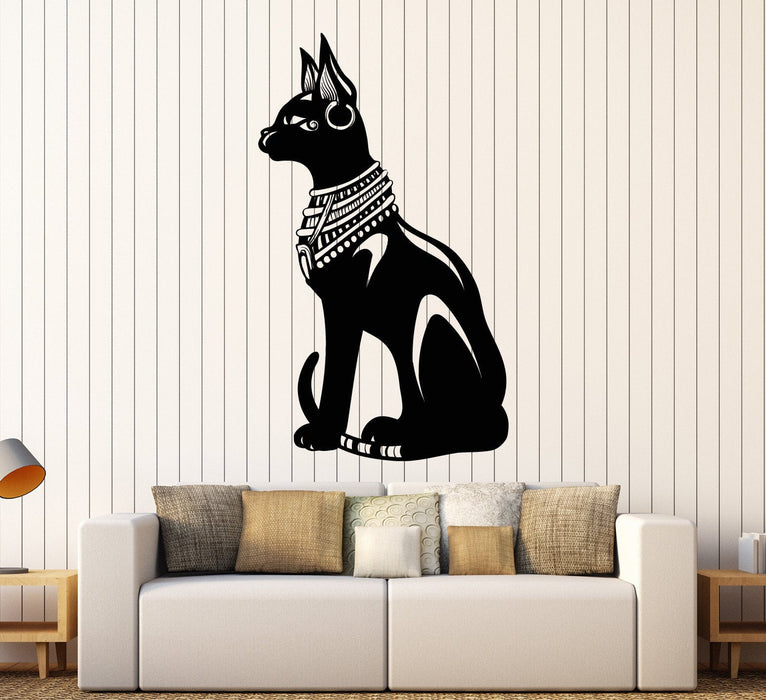 Vinyl Wall Decal Egyptian Cat Bastet Ancient Egypt Stickers Mural Unique Gift (ig4622)