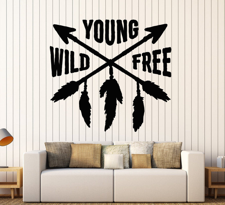 Vinyl Wall Decal Ethnic Decor Arrows Feathers Teen Room Quote Stickers Unique Gift (ig4433)