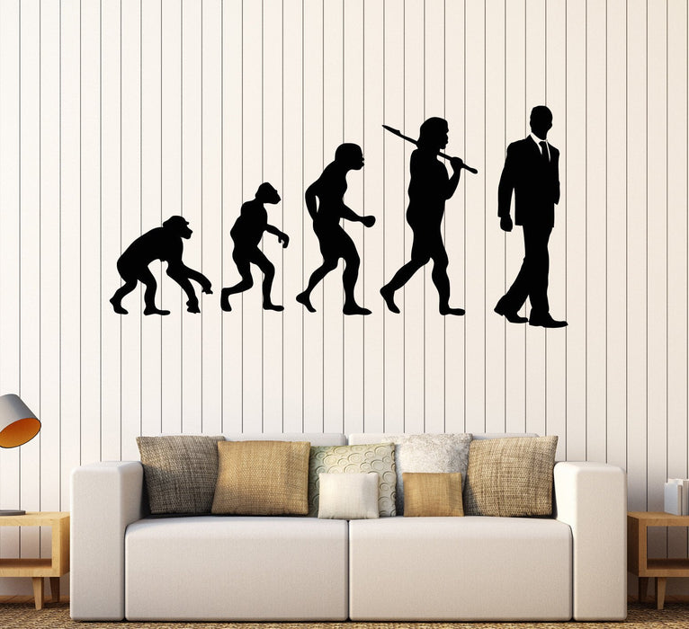 Виниловая наклейка на стену Эволюция Офисный работник Искусство Украшения Наклейки Уникальный подарок (ig4389)