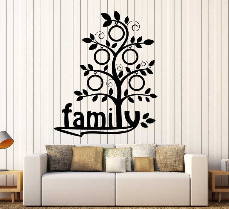 Vinyl Wall Decal Family Genealogical Tree House Interior Stickers Unique Gift (ig4170)