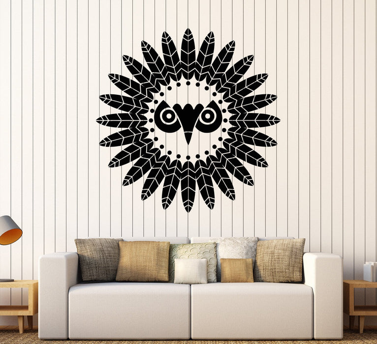 Vinyl Wall Decal Feathers Bird Ethnic Style Decoration Stickers Unique Gift (ig4453)