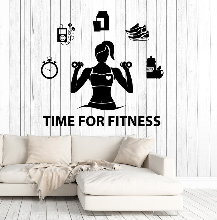 Vinyl Wall Decal Fitness Girl Motivation Gym Healthy Lifestyle Stickers Unique Gift (ig4853)