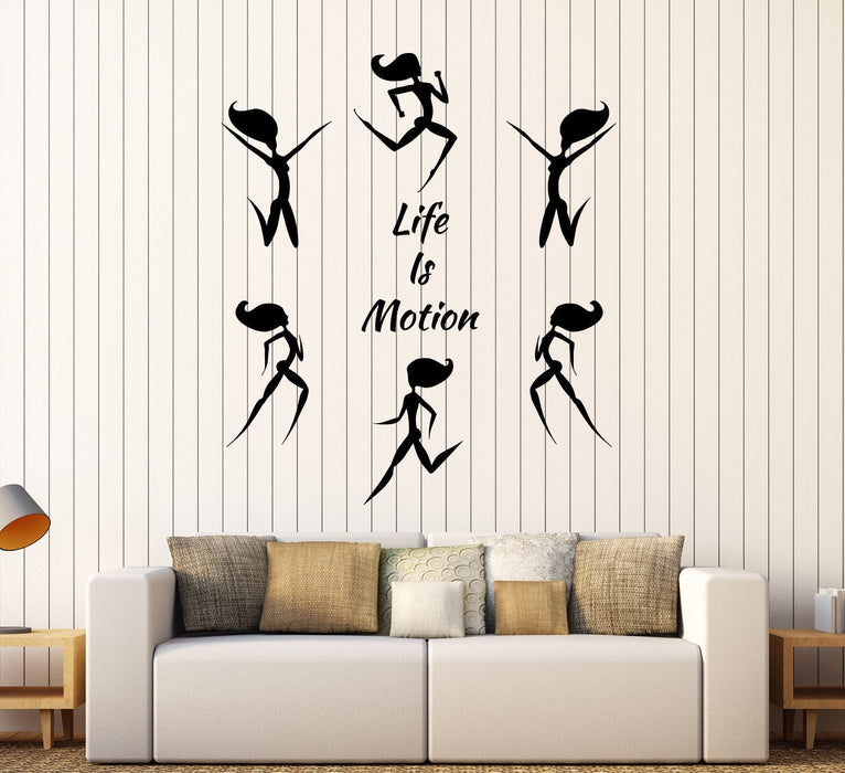 Autocollant mural en vinyle avec citation de remise en forme La vie est un mouvement Femme Gym Sports Autocollants Cadeau unique (ig4584)