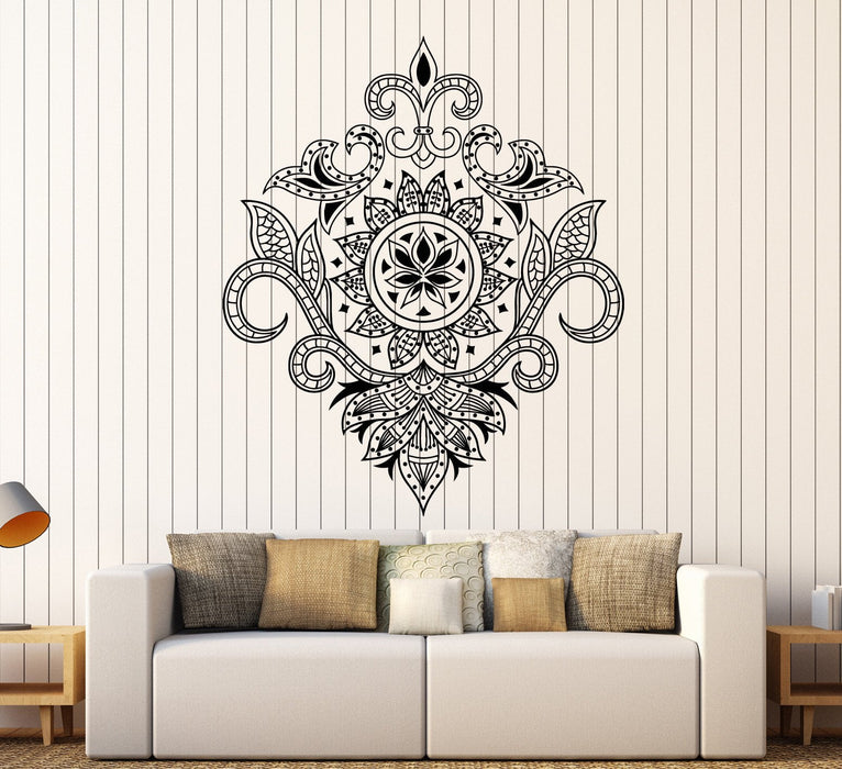 Vinyl Wall Decal Floral Ornament Flower House Interior Stickers Unique Gift (ig4470)