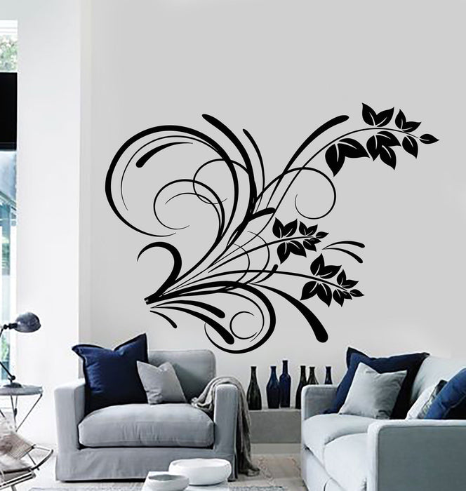 Autocollant mural en vinyle motif floral, décoration de chambre florale, cadeau unique (206ig)