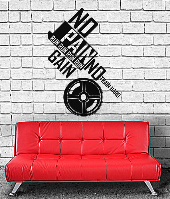 Виниловая наклейка на стену Цитата о спортзале Фитнес Мотивация Спортивные наклейки Уникальный подарок (ig4248)