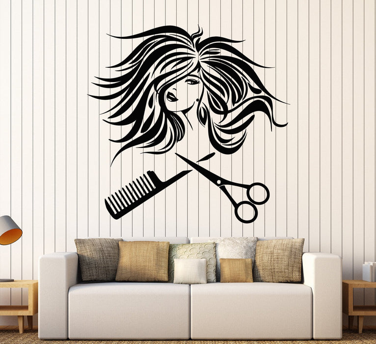 Vinyl Wall Decal Hair Salon Woman Beauty Hairdresser Stylist Stickers Unique Gift (ig4013)