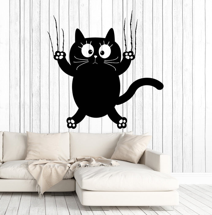 Vinyl Wall Decal Funny Cat Nursery Kids Room Pet Animal Stickers Unique Gift (ig4854)