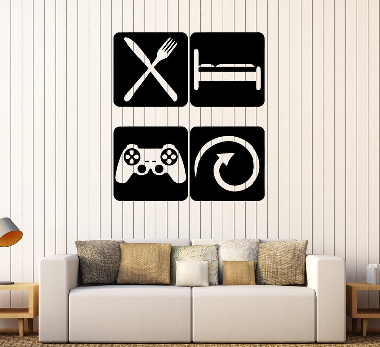 Vinyl Wall Decal Gaming Lifestyle Video Game Teen Room Stickers Unique Gift (ig3969)
