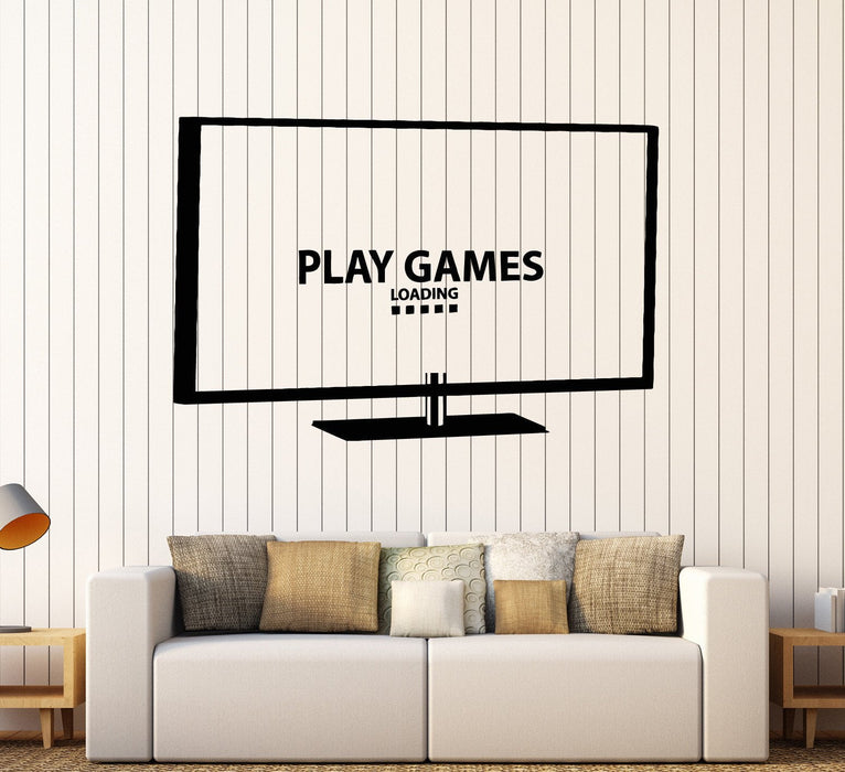 Vinyl Wall Decal Monitor TV Play Video Games Gaming Stickers Unique Gift (ig3972)