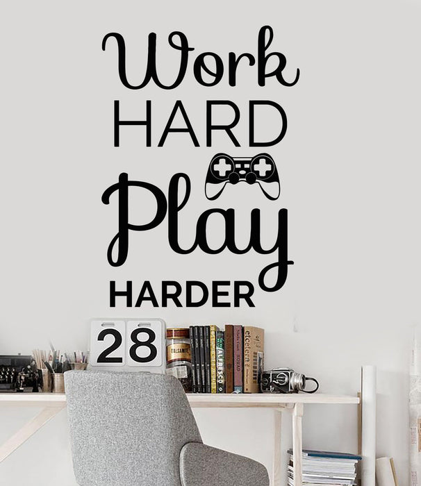 Vinyl Wall Decal Gaming Quote Video Game Play Room Stickers Unique Gift (ig4545)