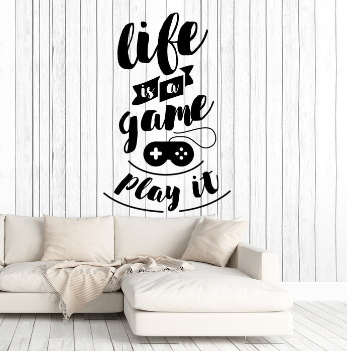 Vinyl Wall Decal Gaming Quote Teen Room Video Game Stickers Mural Unique Gift (ig4704)