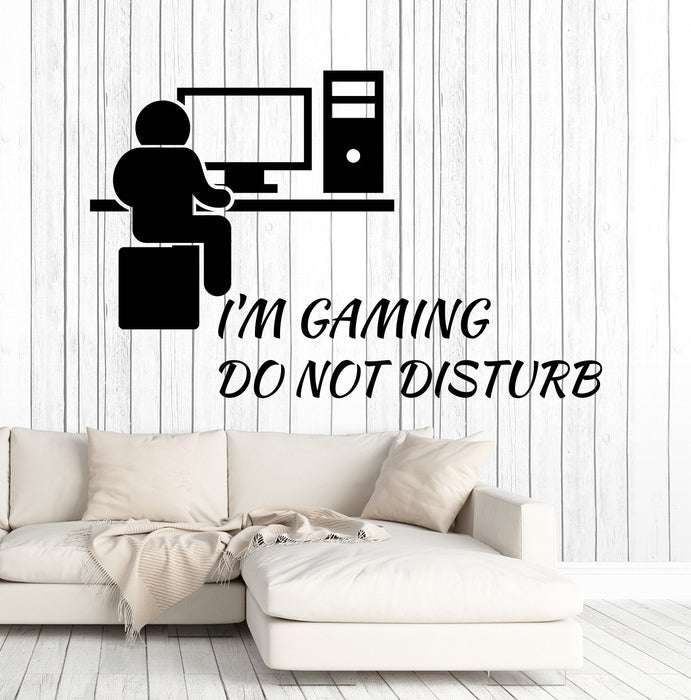 Vinyl Wall Decal Gaming Quote Gamer PC Video Games Stickers Unique Gift (ig4768)