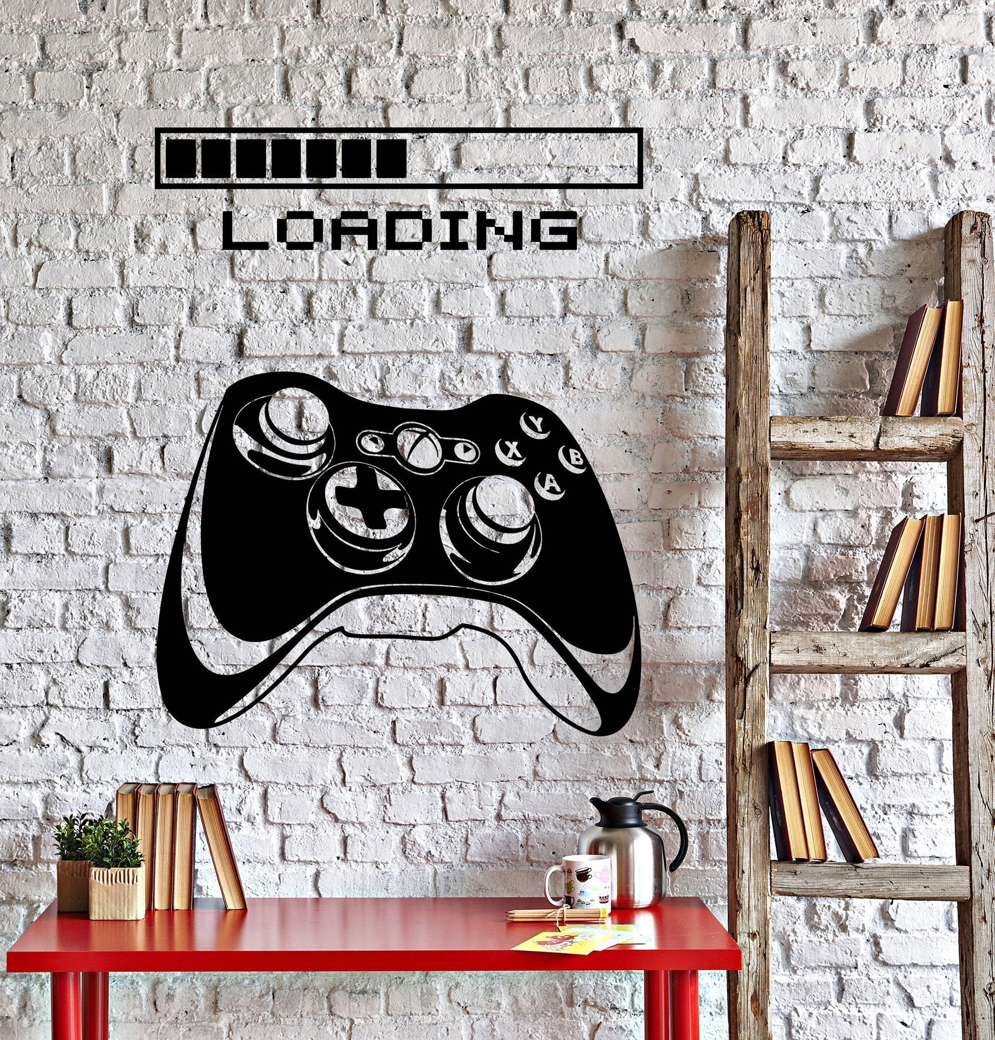 Gaming Vinyl Wall Decal Art Joystick Loading Video Game Stickers Uniqu — Wallstickers4you
