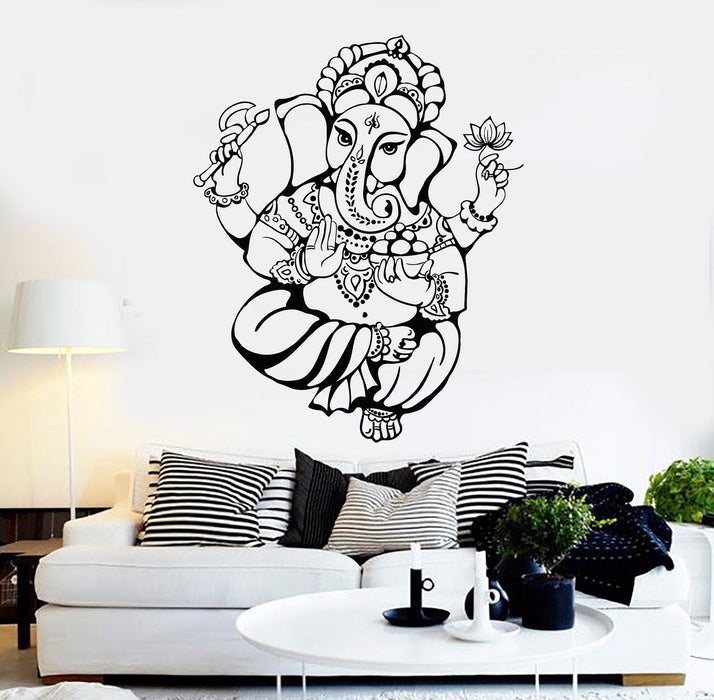 Vinyl Wall Decal Ganesha God Hindu India Religion Stickers Unique Gift (ig4488)