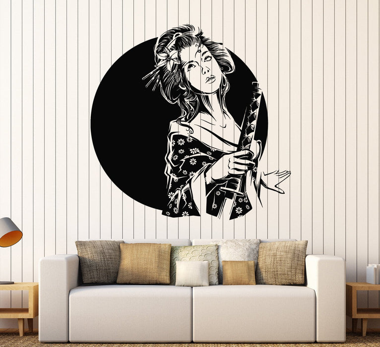 Vinyl Wall Decal Sexy Geisha Warrior Asian Art Oriental Decor Stickers Unique Gift (ig4068)