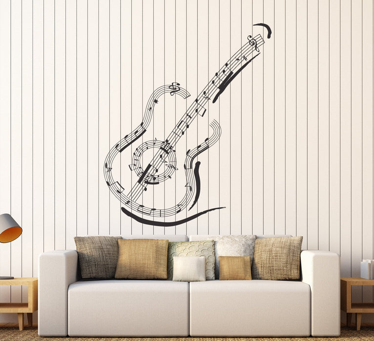 Vinyl Wall Decal Guitar Music Notes Musical Art Stickers Mural Unique Gift (ig4606)
