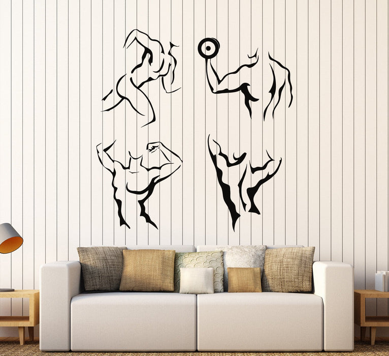 Autocollant mural en vinyle pour salle de sport, ensemble de sport, mode de vie sain, fitness, cadeau unique (ig3941)