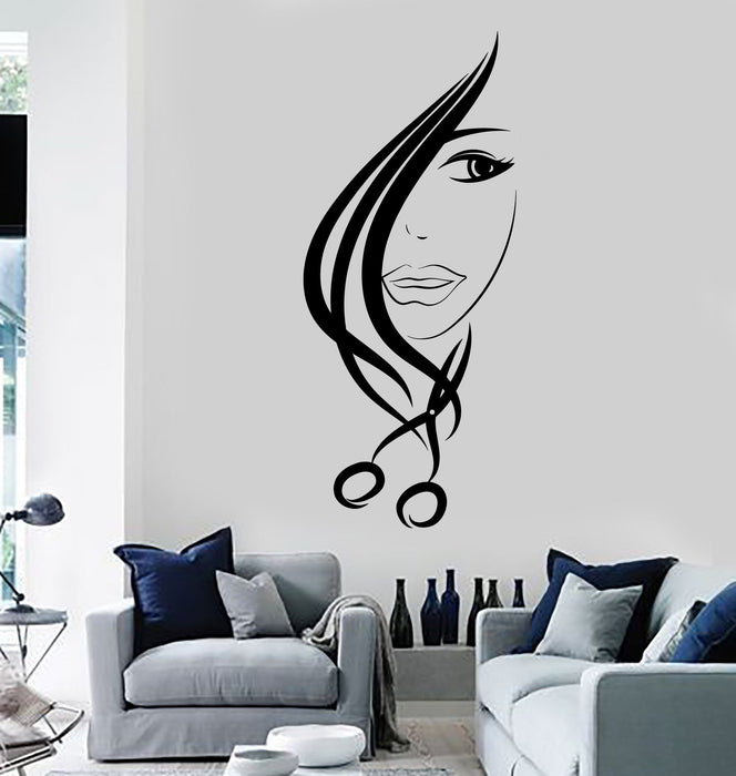 Виниловая наклейка на стену парикмахерские ножницы стилист красота парикмахер наклейки уникальный подарок (ig4532)