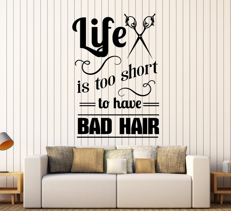 Vinyl Wall Decal Hair Salon Quote Hairdresser Stylist Stickers Mural Unique Gift (ig4324)