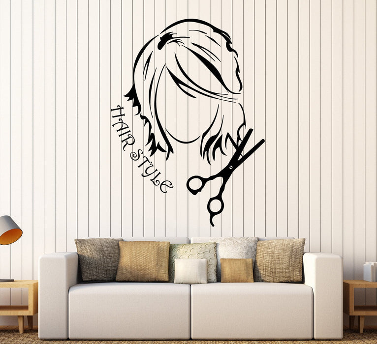 Vinyl Wall Decal Hair Style Woman Beauty Salon Stylist Unique Gift (ig3988)