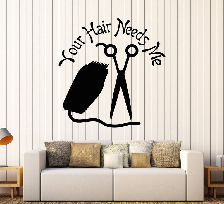 Autocollant mural en vinyle avec citation de coiffeur, salon de coiffure, styliste, cadeau unique (ig3986)