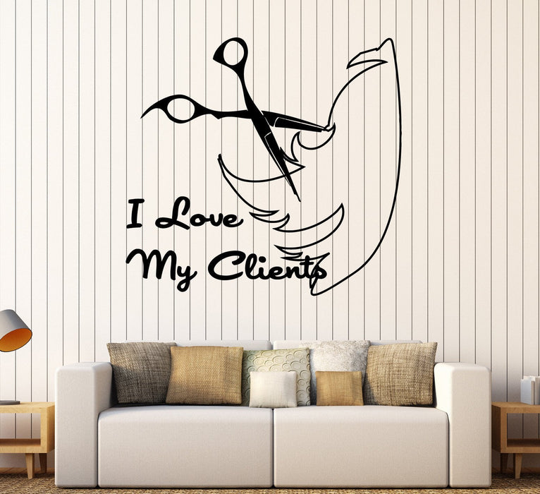Autocollant mural en vinyle avec citation de coiffeur, salon de coiffure, styliste, barbier, cadeau unique (ig4003)