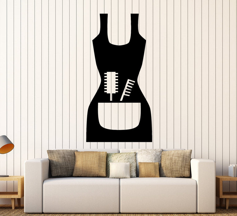 Vinyl Wall Decal Hairdresser Uniform Hair Salon Beauty Stylist Stickers Unique Gift (ig4007)
