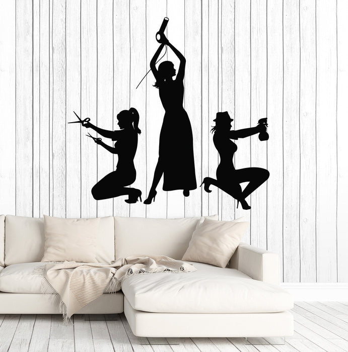 Vinyl Wall Decal Hairdressers Hair Salon Stylist Beauty Stickers Murals Unique Gift (ig4674)