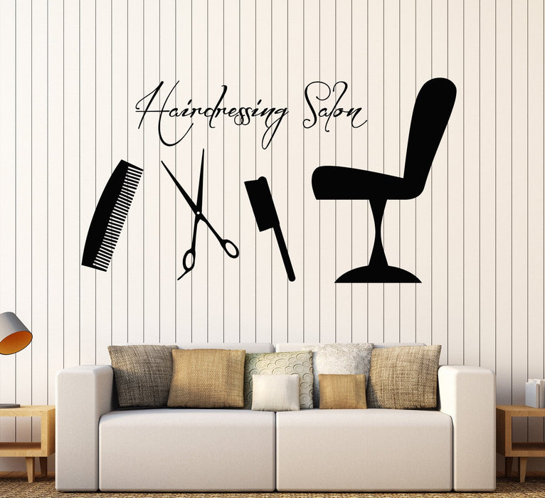 Vinyl Wall Decal Hairdressing Salon Barber Shop Hair Stylist Stickers Unique Gift (ig4055)