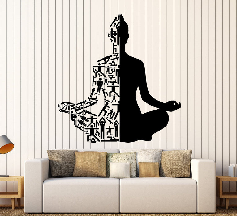 Vinyl Wall Decal Healthy Lifestyle Sports Meditation Yoga Stickers Unique Gift (ig4014)