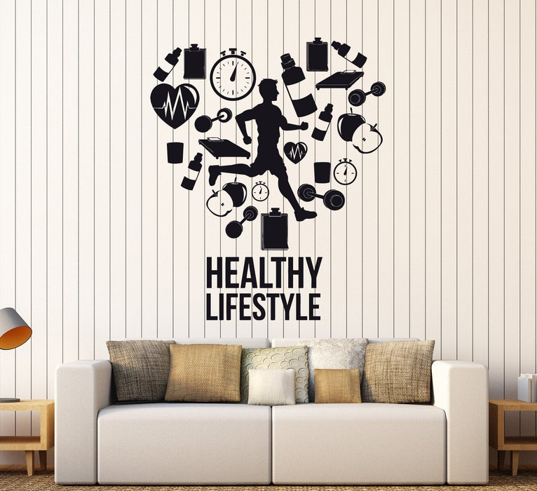 Vinyl Wall Decal Healthy Lifestyle Run Runner Gym Cardio Sport Stickers Unique Gift (ig4599)