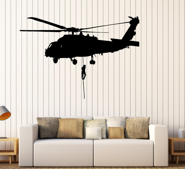 Vinyl Wall Decal Helicopter Air Force Military Art Stickers Unique Gift (ig4169)