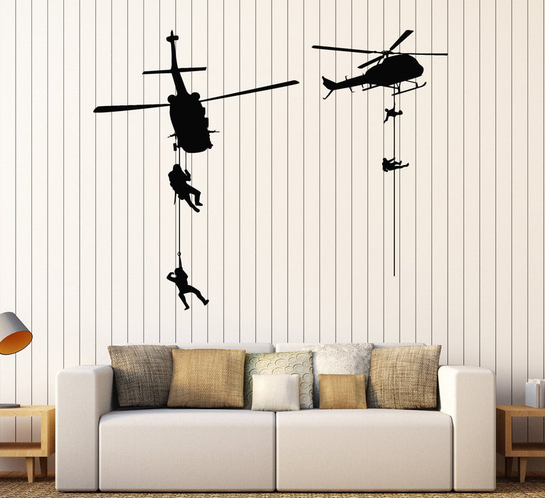 Vinyl Wall Decal Military Helicopter Air Force Army War Stickers Unique Gift (ig4105)