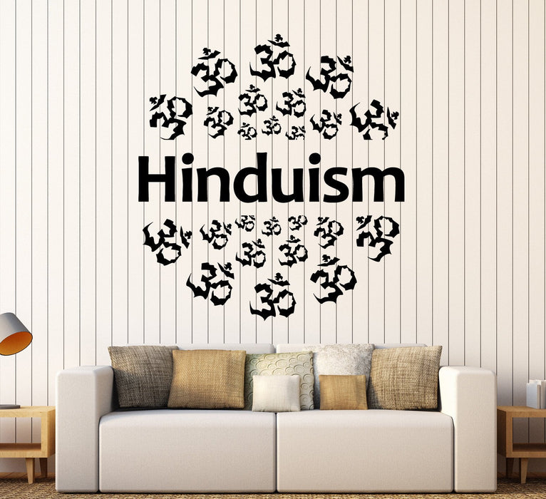 Vinyl Wall Decal Hinduism Om Sanskrit India Hindu Stickers Unique Gift (ig4005)
