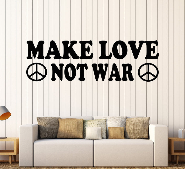 Vinyl Wall Decal Hippie Quote Peace Pacifism Stickers Mural Unique Gift (ig3871)